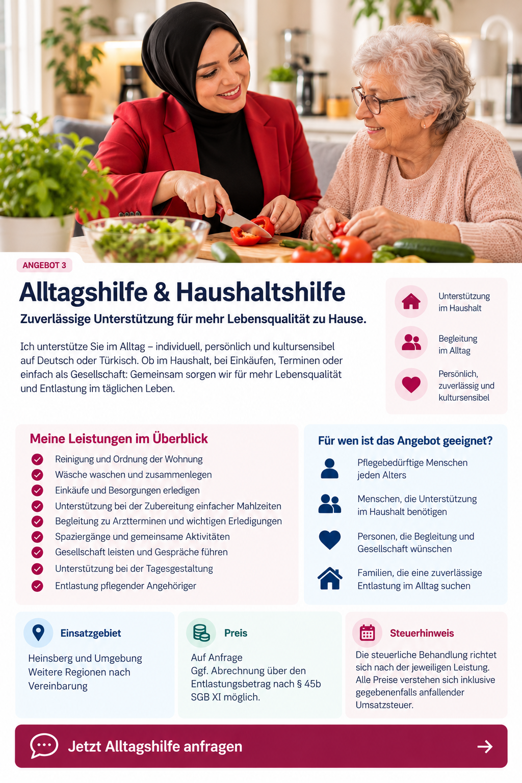 Alltagshilfe & Haushaltshilfe – kultursensible Unterstützung zu Hause
