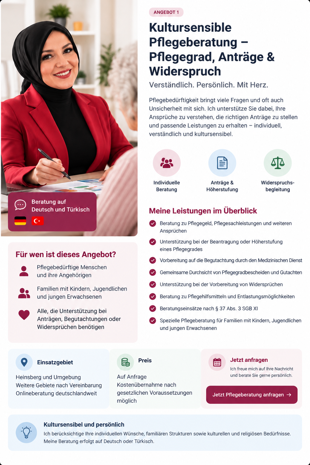 Kultursensible Pflegeberatung – Pflegegrad, Anträge & Widerspruch